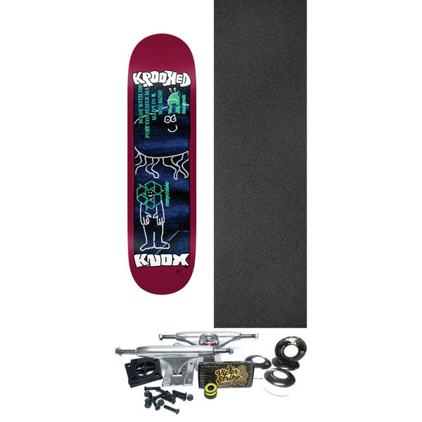 Krooked Skateboards Tom Knox Recycled Skateboard Deck - 8.5" x 32.18" - Complete Skateboard Bundle